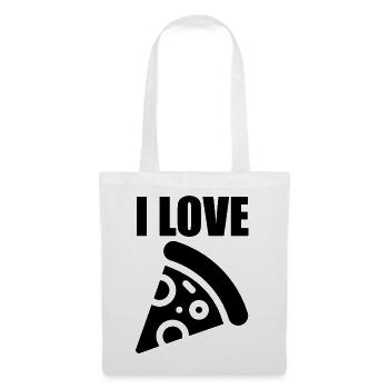 Ich liebe Pizza - Stoffbeutel - Weiß - Vorne