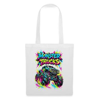 Monster Trucks Graffiti Neon - Stoffbeutel - Weiß - Vorne