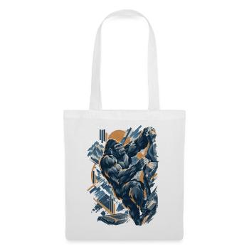 Abstrakt Gorilla Bouldern – Modernes Design - Stoffbeutel - Weiß - Vorne