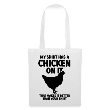 Huhn Shirt Humor - Stoffbeutel - Weiß - Vorne