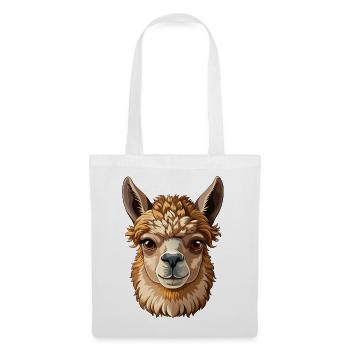 Alpaca Head - Stoffbeutel - Weiß - Vorne