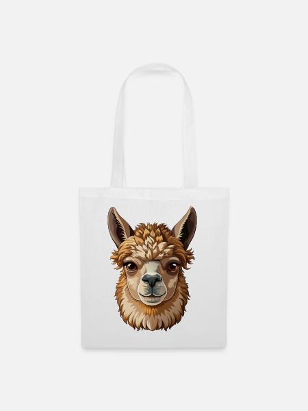 Alpaca Head - Stoffbeutel - Weiß