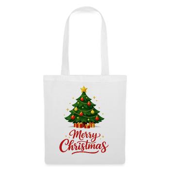 Frohe Weihnachtsbaumdekoration - Stoffbeutel - Weiß - Vorne