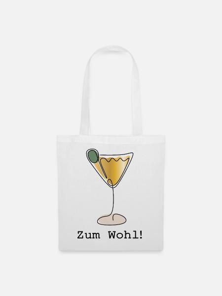 Cocktail Zum Wohl - Stoffbeutel - Weiß
