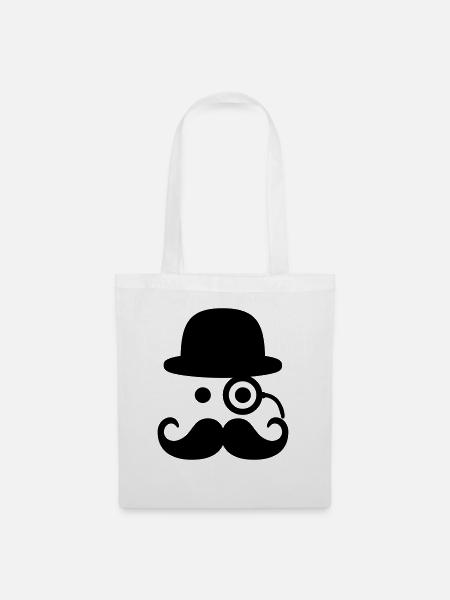 Smiley Mustache - Stoffbeutel - Weiß