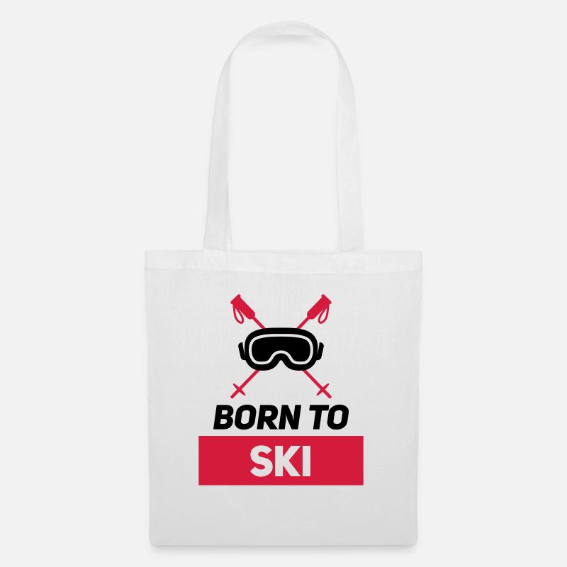 BORN TO SKI - Stoffbeutel - Weiß