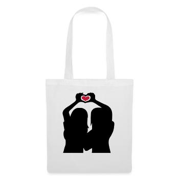 Handherz Silhouette Girlfriends - Tote Bag - white - Front