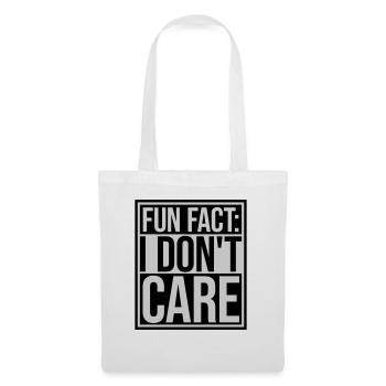 I dont care fact - Stoffbeutel - Weiß - Vorne