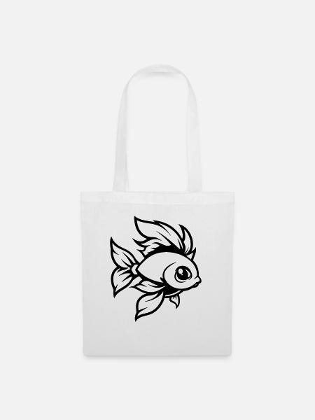 goldfisch fisch comic - Stoffbeutel - Weiß
