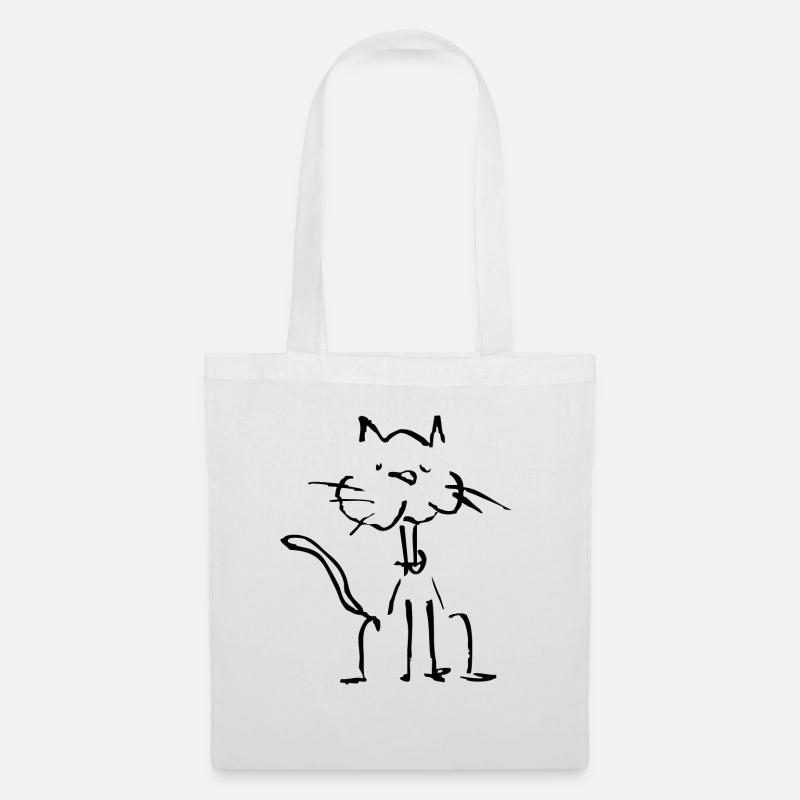 Mal ne Katze - Stoffbeutel - Weiß