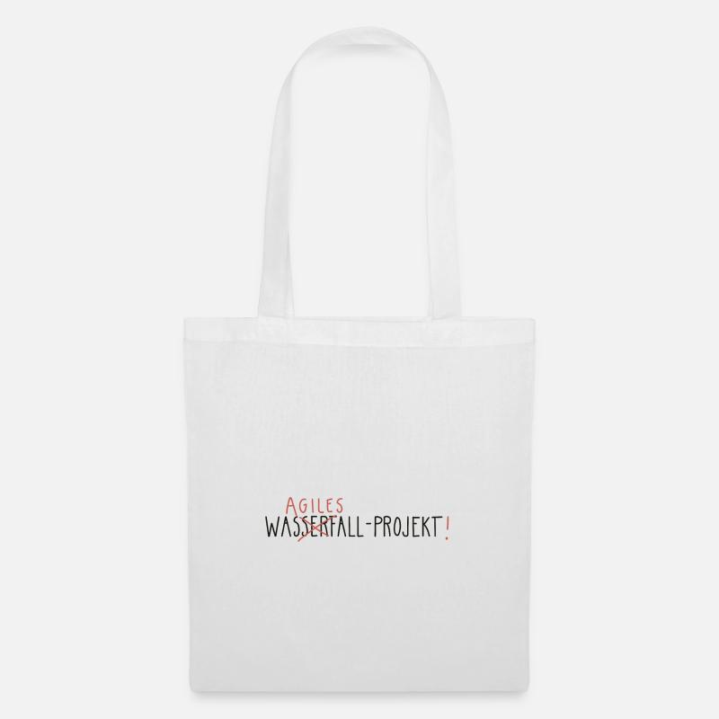 Wasserfallprojekt / Agiles Projekt - Stoffbeutel - Weiß