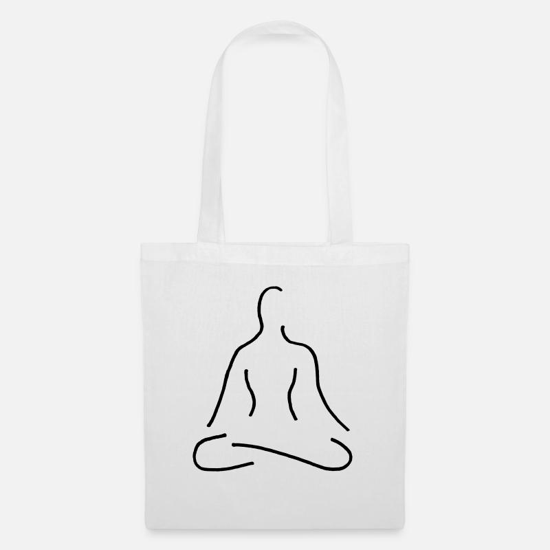 Meditation / Concentration / Line Art - Tote Bag - white