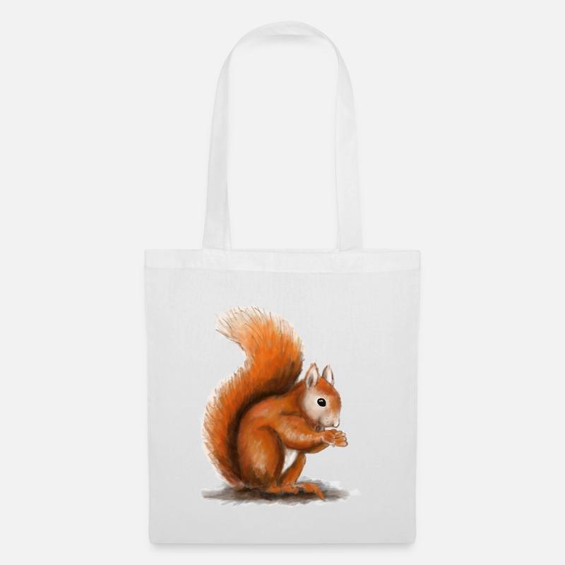 Eichhörnchen Illustration - Stoffbeutel - Weiß