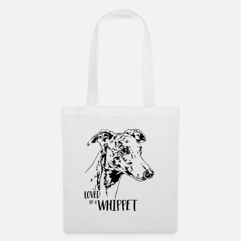 Loved by a WHIPPET Hundespruch Windhund Wilsigns - Stoffbeutel - Weiß