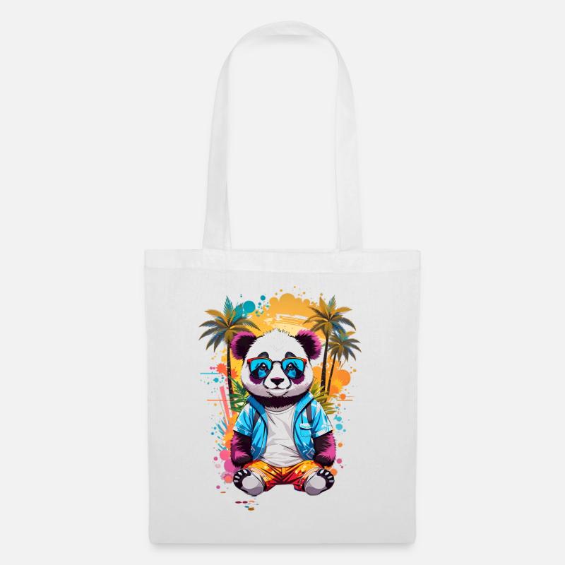 Coole Panda - Stoffbeutel - Weiß