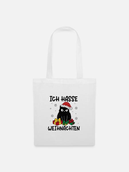 Ich Hasse Weihnachten Katze Weihnachtsgeschenk - Stoffbeutel - Weiß