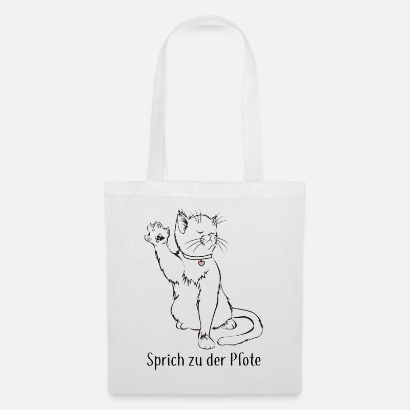 Sprich zu der Pfote Katze Geschenk - Stoffbeutel - Weiß