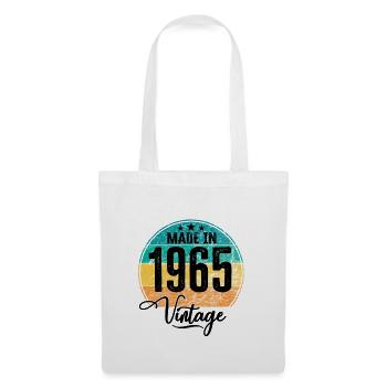 Vintage Made in 1965 Geburtsjahr 1965 Geburtstag - Stoffbeutel - Weiß - Vorne