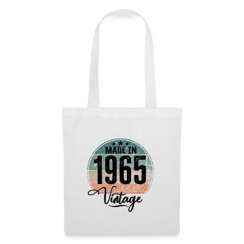 Vintage Made in 1965 Geburtsjahr 1965 Geburtstag - Stoffbeutel - Weiß - Vorne