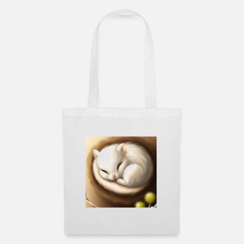 Fluffiges Tierchen - Stoffbeutel - Weiß