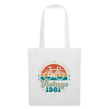 1981 Anniversary cycling bike Born in 1981 - Tote Bag - white - Front