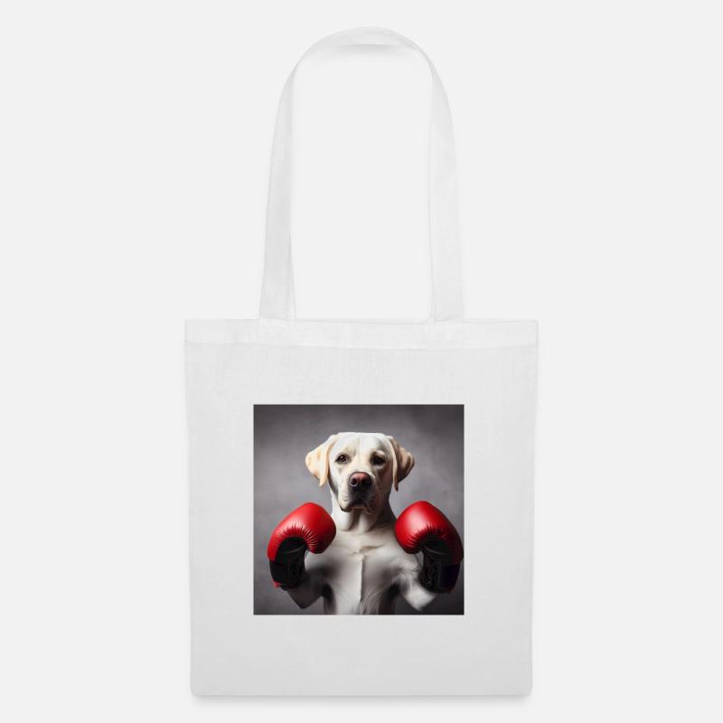 Boxing Labrador - Stoffbeutel - Weiß