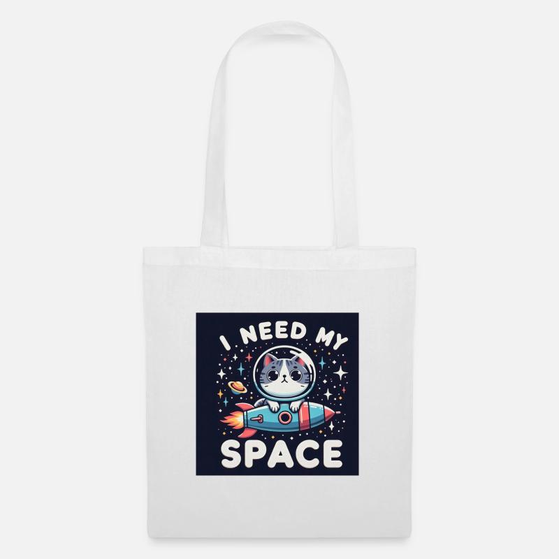 I need my space Cat - Stoffbeutel - Weiß