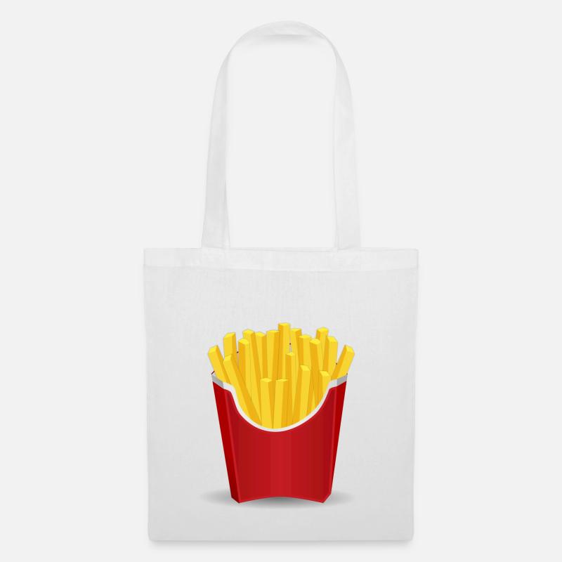 Pommes Geschenkidee - Stoffbeutel - Weiß