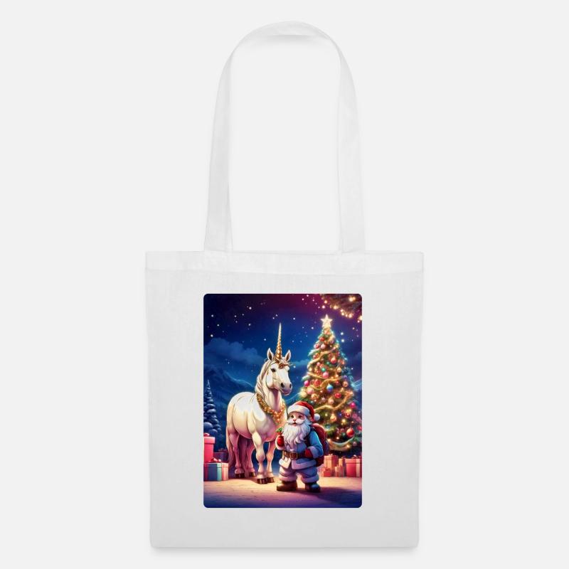 Weihnachten Einhorn 2.1 - Stoffbeutel - Weiß