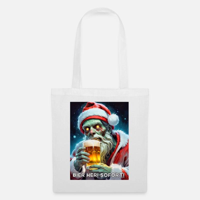 Weinachten Zombie Bier 2.2 - Stoffbeutel - Weiß