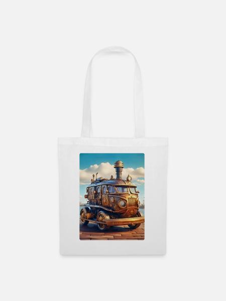 Steampunk Automobile 1.1 - Stoffbeutel - Weiß