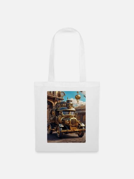 Steampunk Automobile 1.8 - Stoffbeutel - Weiß