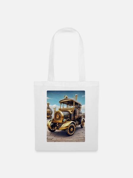 Steampunk Automobile 1.12 - Stoffbeutel - Weiß