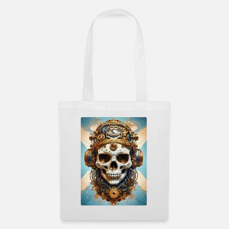 Steampunk Skull 1.2 - Stoffbeutel - Weiß