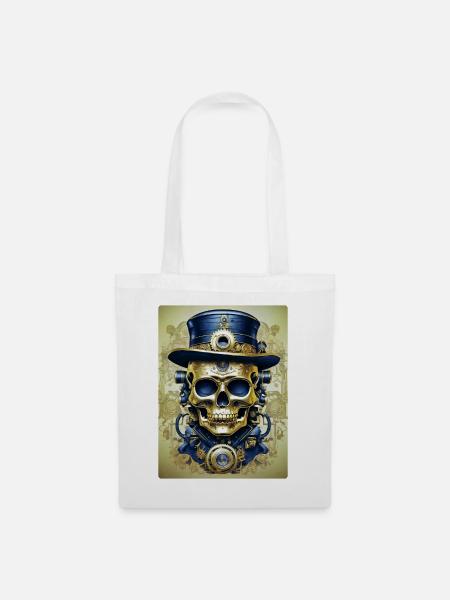Steampunk Skull 1.12 - Stoffbeutel - Weiß