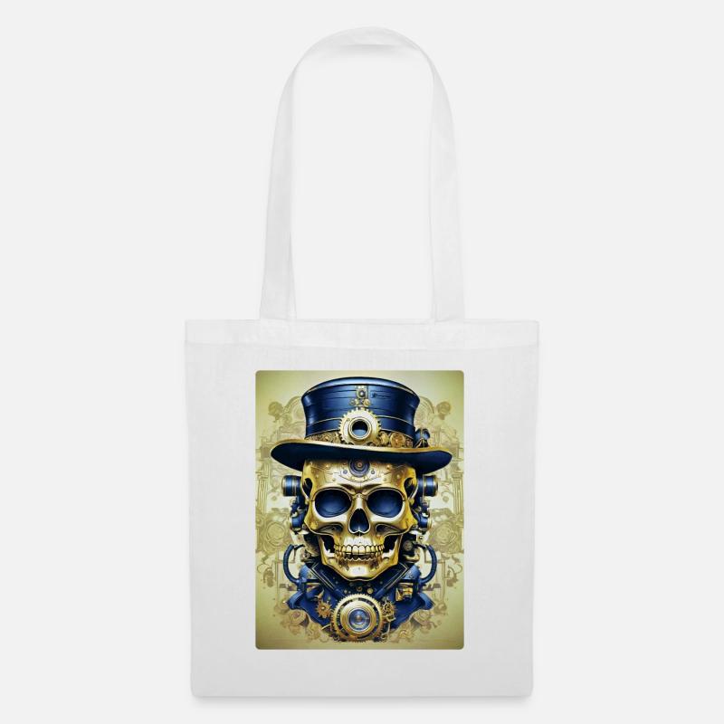 Steampunk Skull 1.12 - Stoffbeutel - Weiß