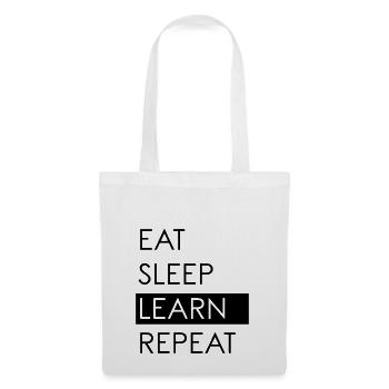 EAT SLEEP LEARN REPEAT - Studentenleben - Stoffbeutel - Weiß - Vorne