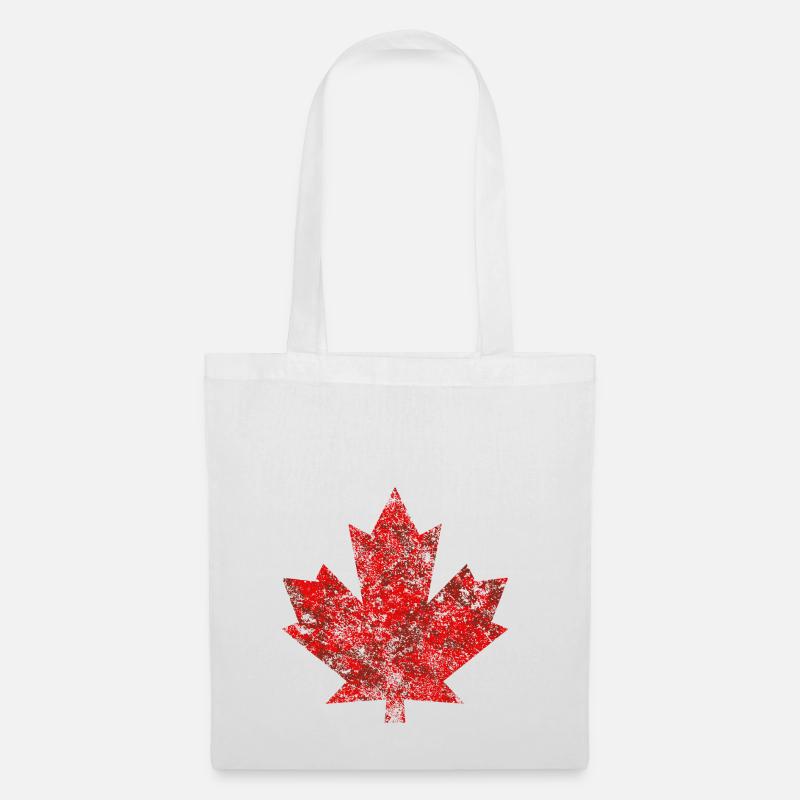 Canada Ahornblatt Maple Leaf Kanada Amerika Grunge - Stoffbeutel - Weiß