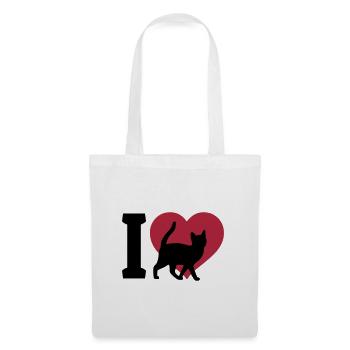 I love cats - Stoffbeutel - Weiß - Vorne