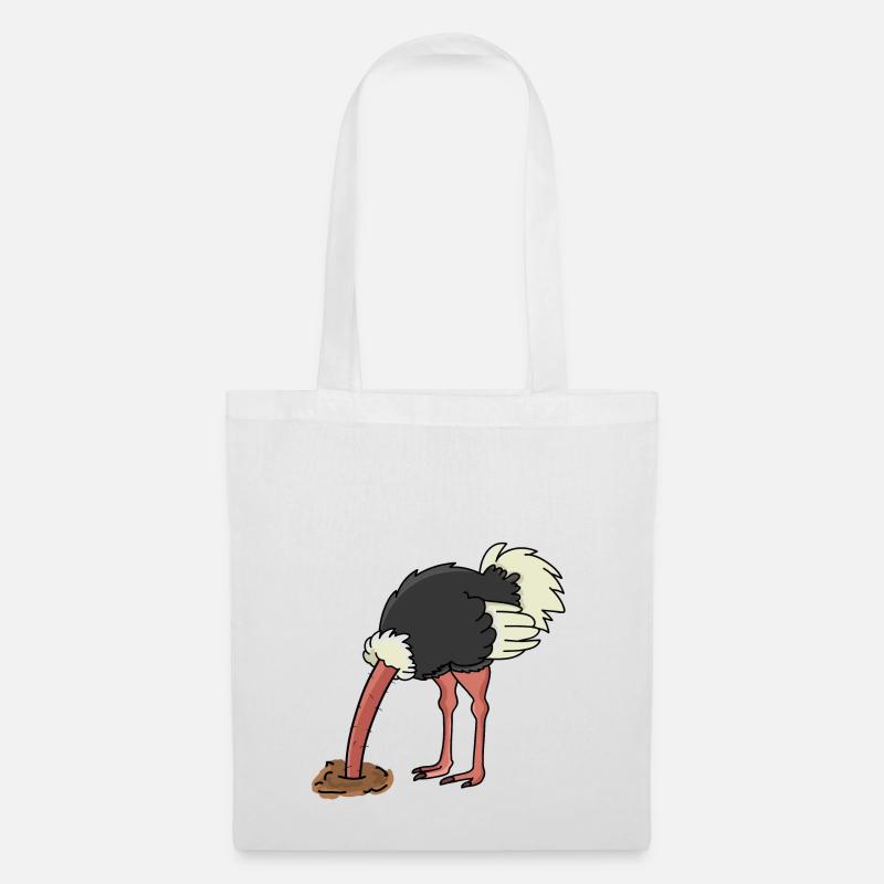 Vogelstrauß Vogel Strauß - Stoffbeutel - Weiß