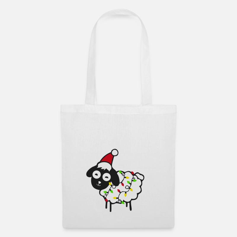 Weihnachts Schaf - Stoffbeutel - Weiß