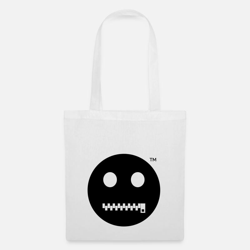 Smiley Tais-toi - Reste tranquille - Sac en tissu - blanc