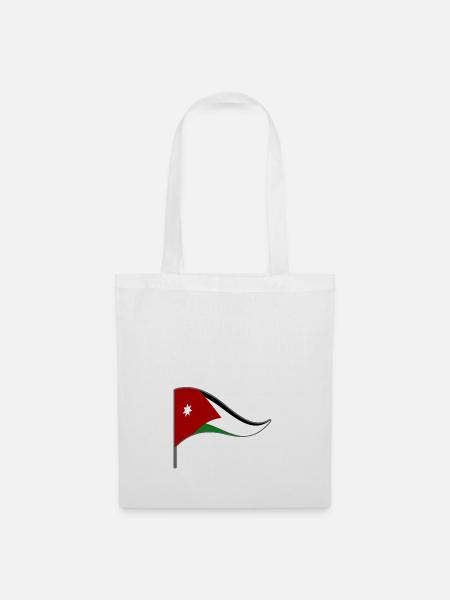 Jordanien Amman Arab Flagge Fahne Landesfarben - Stoffbeutel - Weiß