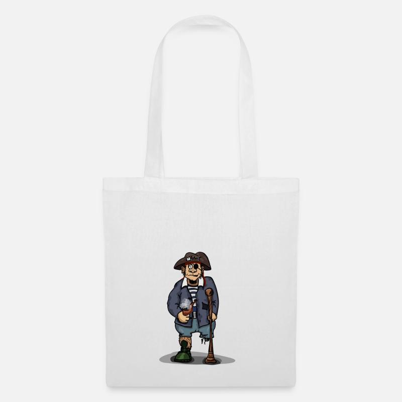 Pirate avec une jambe de bois idée cadeau eyepatch - Sac en tissu - blanc