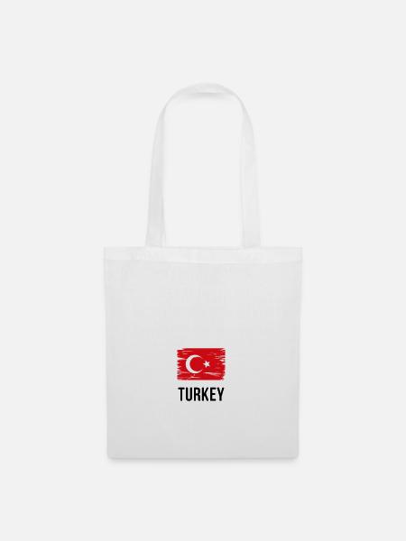 Türkei - "Flagge" - Stoffbeutel - Weiß