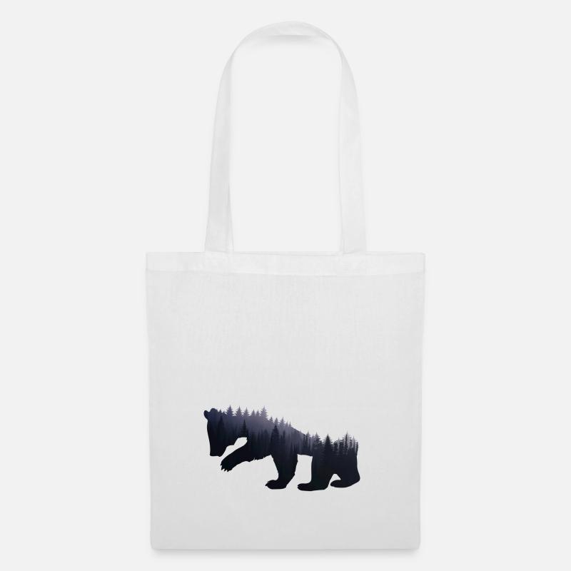 Bär Wald Natur - Geschenk - Stoffbeutel - Weiß