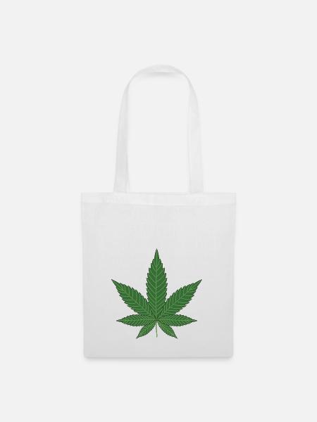 Hanfblatt Geschenk Idee - Stoffbeutel - Weiß