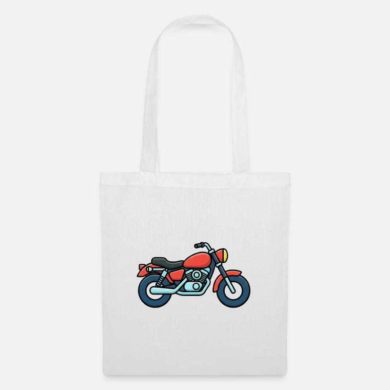 Rotes Motorrad Cartoon Stil - Stoffbeutel - Weiß