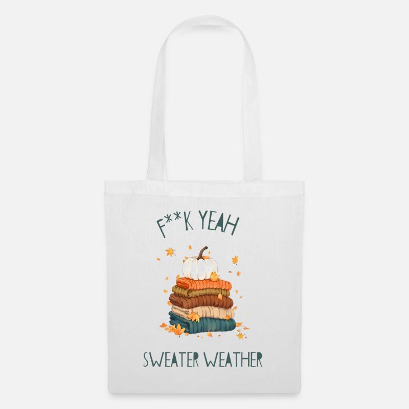 Autumnal Sweater Stack - Tote Bag - white