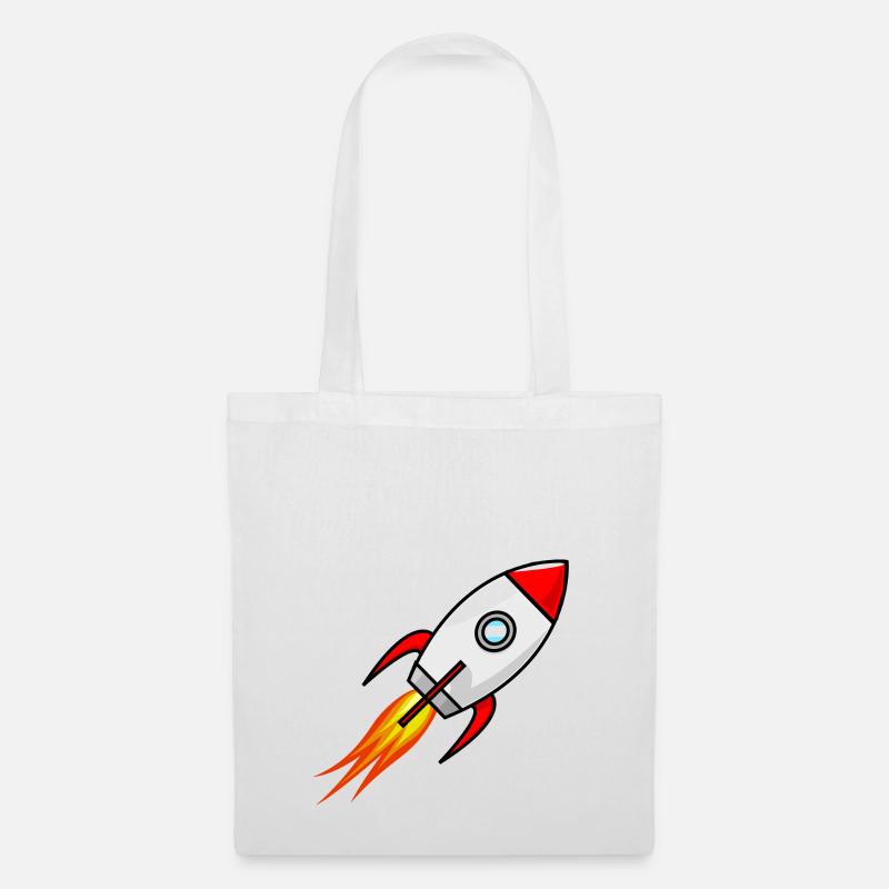 Rocket Rocket Space Shuttle UFO Spacecraft Moon - Tote Bag - white
